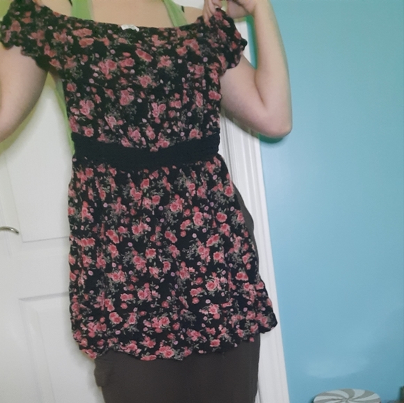 Floral off the shoulder strapless Ardene dress womens medium - Picture 2 of 6